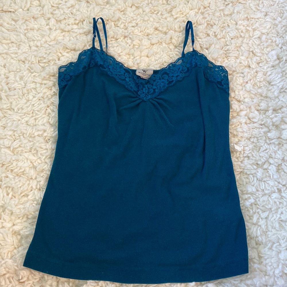 Y2K Lace Dark Blue Tank Top